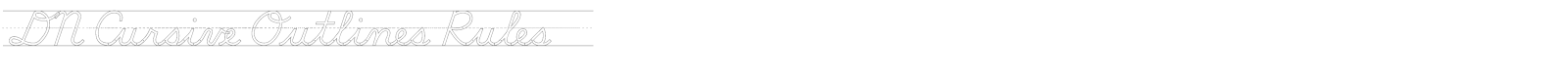 DN Cursive Outlines Rules font preview
